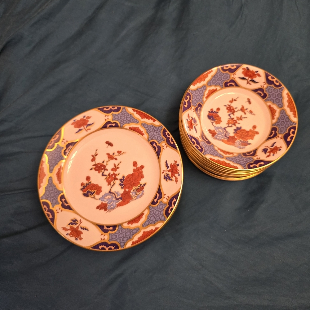 Vintage Spode Shima Imari Bone China Set of 24 Fruit &  Bread & Butter dishes